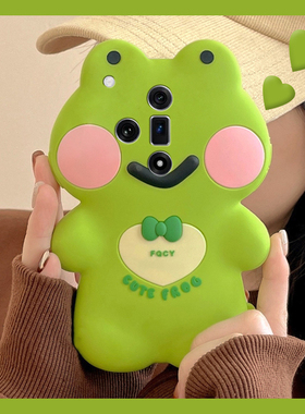 绿色蝴蝶结青蛙适用oppok13s手机壳k13turbopro卡通k12plus可爱k11x立体findx8s+创意x7ultra个性k10十oppo女