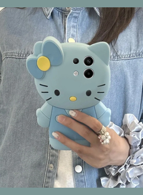 适用小米红米note14手机壳noto13pro+卡通12turbo立体11t蓝色kt猫10可爱9凯蒂猫8趣味7创意12十11新款redmi女
