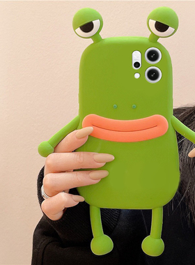 适用opporeno14手机壳reno13pro+卡通reon12立体11青蛙10香肠嘴9搞怪8丑萌7se趣味6绿色5硅胶4十oppo软壳女生