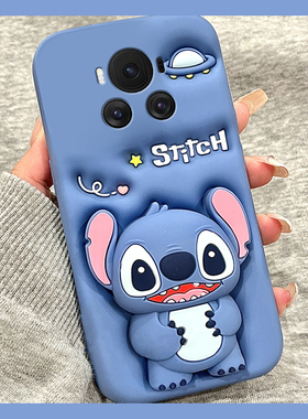 适用华为荣耀magic7手机壳magic6至臻版5pro卡通play9c立体4史迪仔9t支架8t带挂件7t挂绳3可爱6t呆萌4t蓝色软