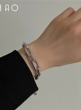 轻奢双层小众设计钛钢不褪色手链