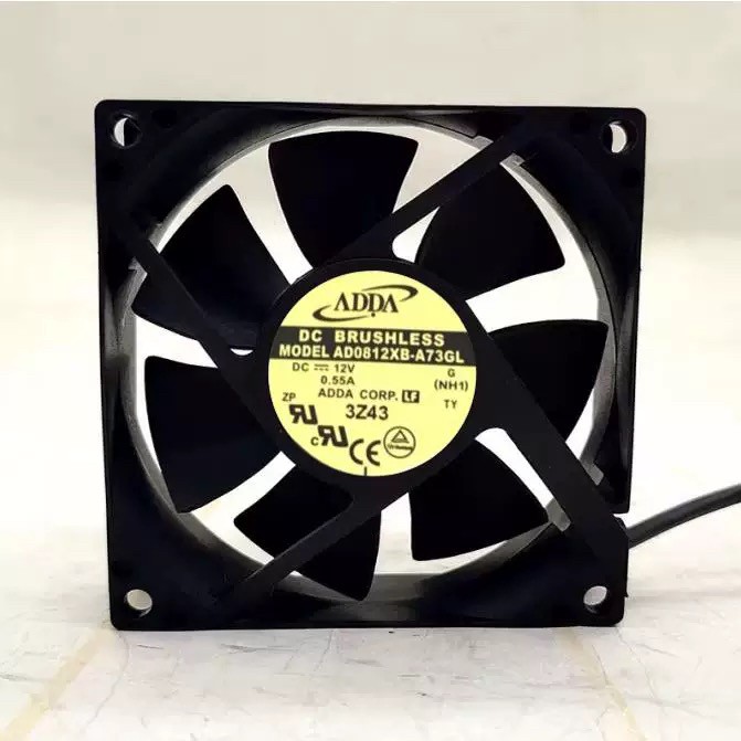 全新 ADDA AD0812XB-A73GL 8025 12V 0.55A 大风量变频器散热风扇