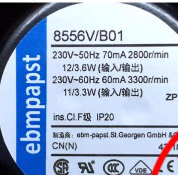 全新原装正 8556V/B01 全金属耐高温风扇 230V 8038