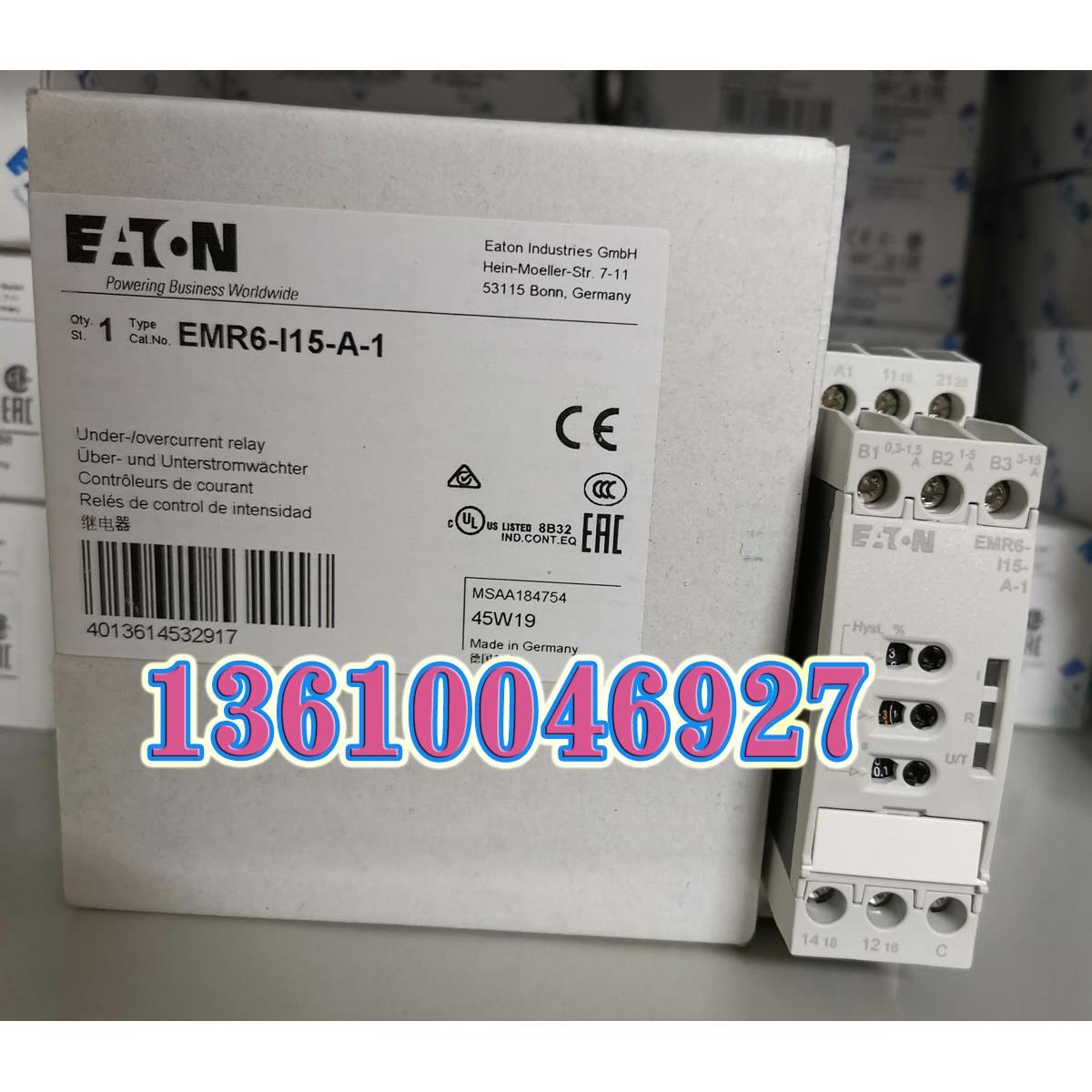 EATON MOELLER伊顿穆勒电流监控器EMR6-I15-A-1正品现货