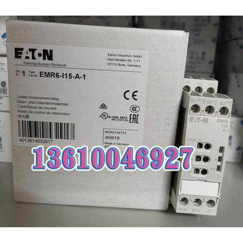 EATON MOELLER伊顿穆勒电流监控器EMR6-I15-A-1正品现货