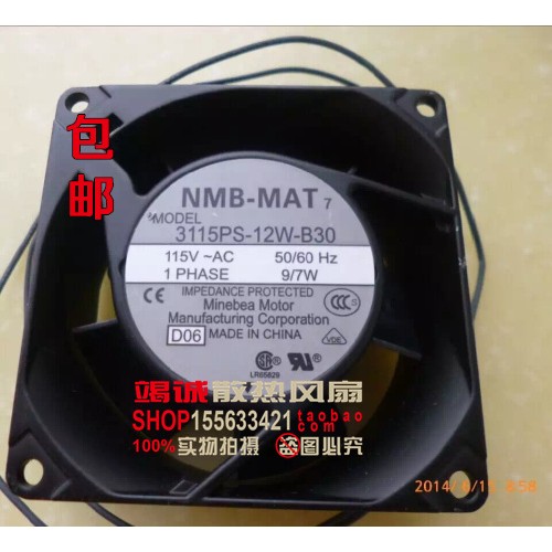 NMB-MAT 3115PS-12T-B30 115V 9W 8038 8CM 机柜 铝框散热风扇