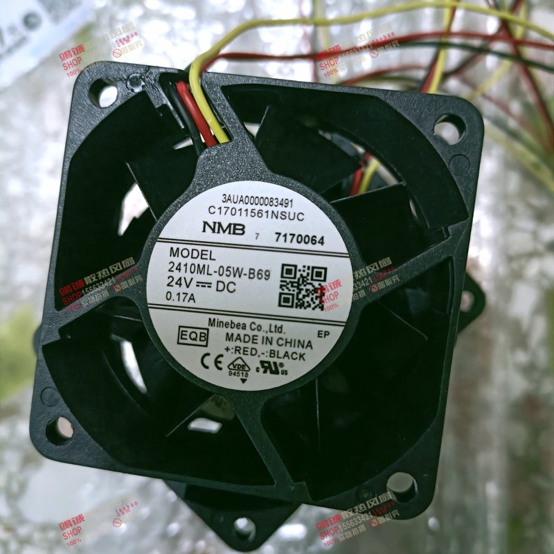 2410ML-05W-B69 NMB风机6025 DC24V0.17A 变频器散热风扇带二维码