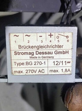 Brückengleichrichter Type:BG 270-1 max.270VAC 1,8A Stromag
