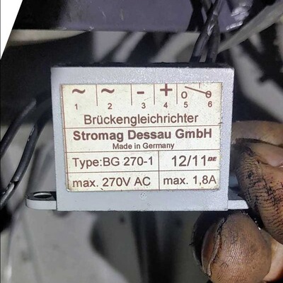 Brückengleichrichter Type:BG 270-1 max.270VAC 1,8A Stromag