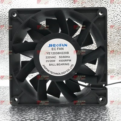 原装JHD FAN YE12038H220B 12038 4500转 220v高转速EC散热风扇