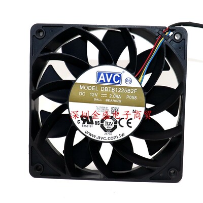 奇宏AVC DBTB1225B2F 12025 12CM DC12V 2.04A PWM温控服务器风扇