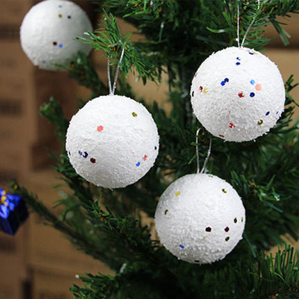 节日秀圣诞装饰用品圣诞树挂饰泡沫圣诞球5厘米6cm雪花球6个包装