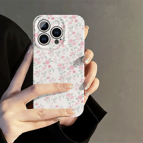 满屏小碎花适用小米14菲林手机壳opporeno12全包华为P70硬壳vivoS19液态软壳荣耀200苹果15女款红米note13pro