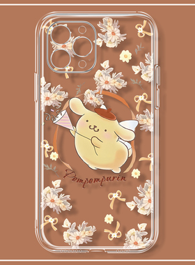 卡通布丁狗iPhone15苹果13promax手机壳小米14适用nova12华为P70红米K70vivoX100荣耀200oppoA96一加ace3硅胶