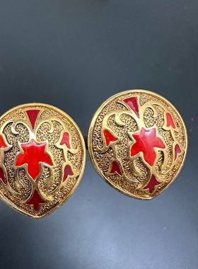 西洋古董耳夹中古饰品打标耳夹材质应该是树脂的特价放漏