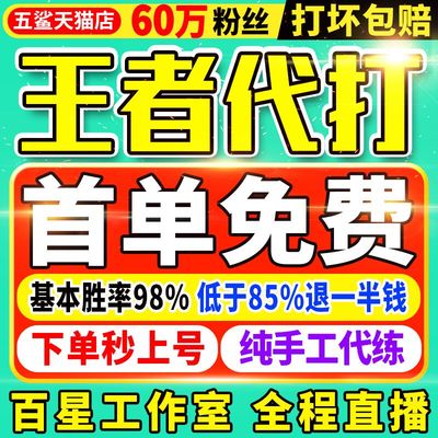 【首单免费丨60万粉丝丨百星工作室】王者代打王者荣耀代练排位带