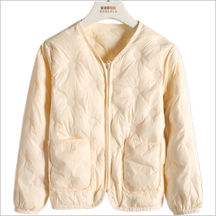 儿童轻薄羽绒服2025秋冬新款校服内搭神器女童宽松纯色简约外套潮