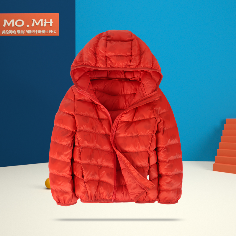 秋冬红色圣诞新年轻便羽绒服男