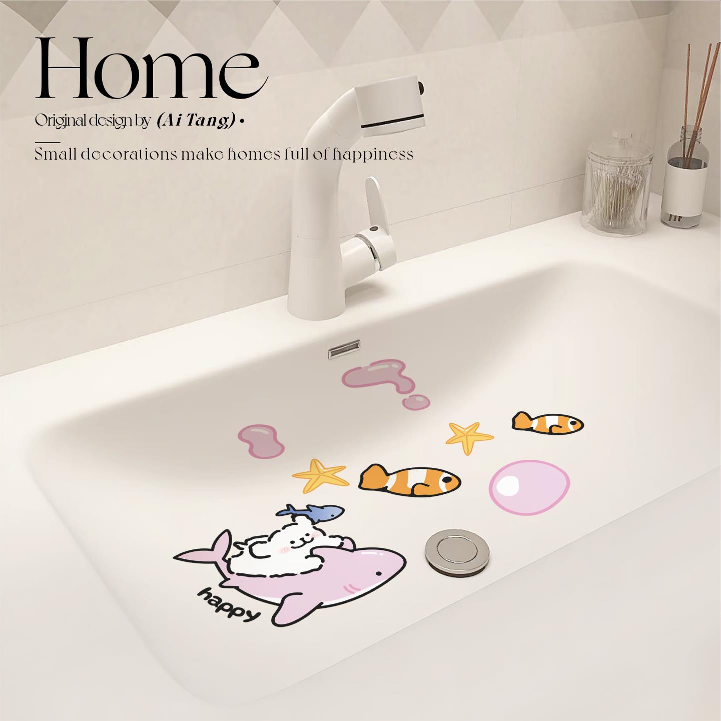 浴室洗手台贴纸防水瓷砖盆