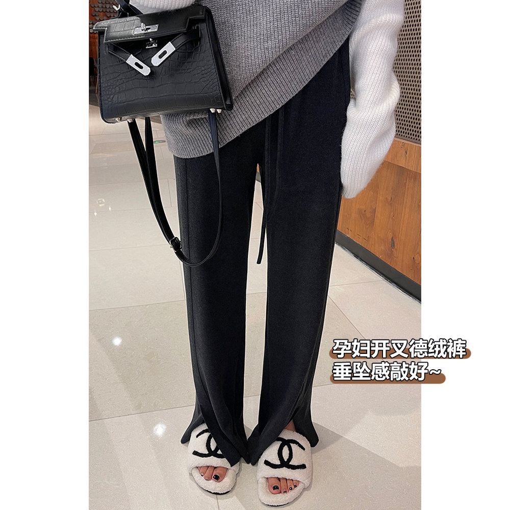 孕妇德绒阔腿裤子春秋季2025新款外穿不勒肚子垂感拖地打底裤春夏,孕妇装/孕产妇用品/营养,孕妇休闲裤,淘宝优惠券,粉丝福利购,淘宝优惠卷