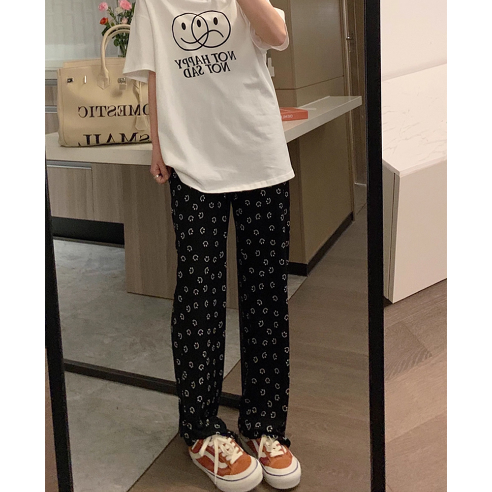 无托腹孕妇笑脸冰丝阔腿裤垂感