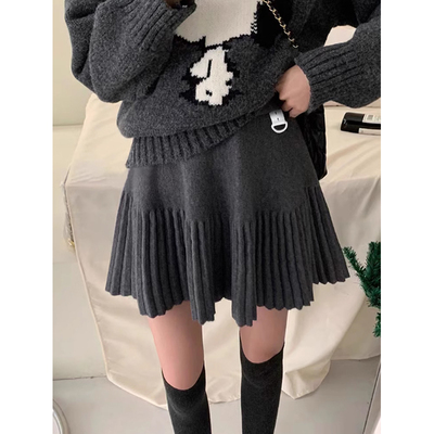 布衣妈咪孕妇针织百褶半身裙