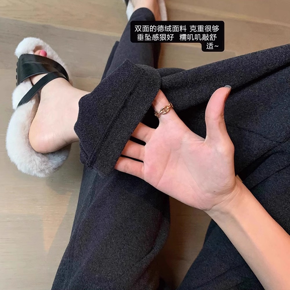 布衣妈咪孕妇德绒阔腿裤垂感软糯