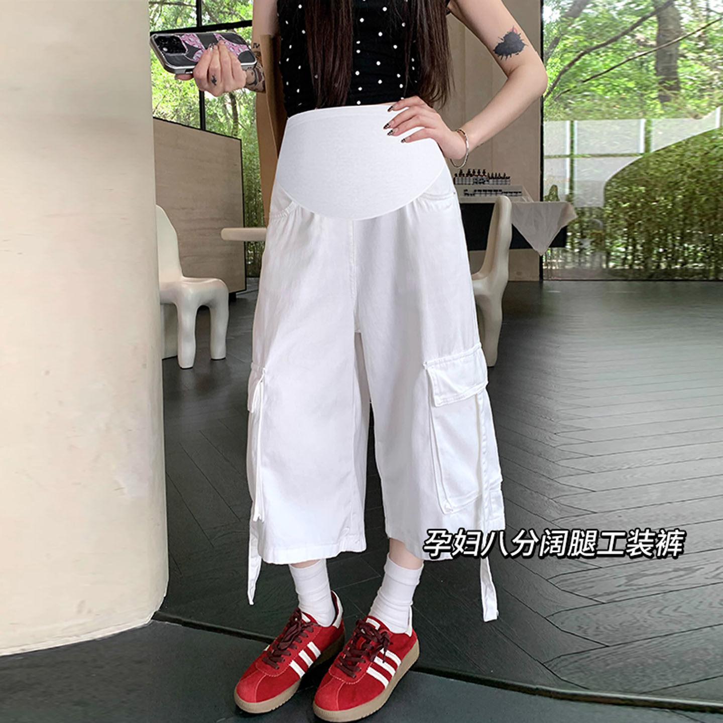 布衣妈咪孕妇七分工装牛仔裤