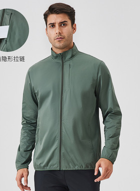 男秋冬运动外套立领拉链夹克户外防风长袖开衫跑步健身上衣41611
