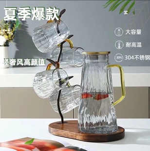 冷水壶玻璃耐高温加厚凉茶水壶大容量家用客厅夏天凉白开水泡茶壶