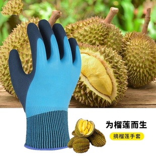 剥榴莲手套防刺防扎开榴莲专用捡板栗摘荔枝红花椒花园艺防水防滑