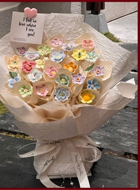 表白花束创意一岁一花陶瓷手工diy花实用礼品送闺蜜自制生日礼物