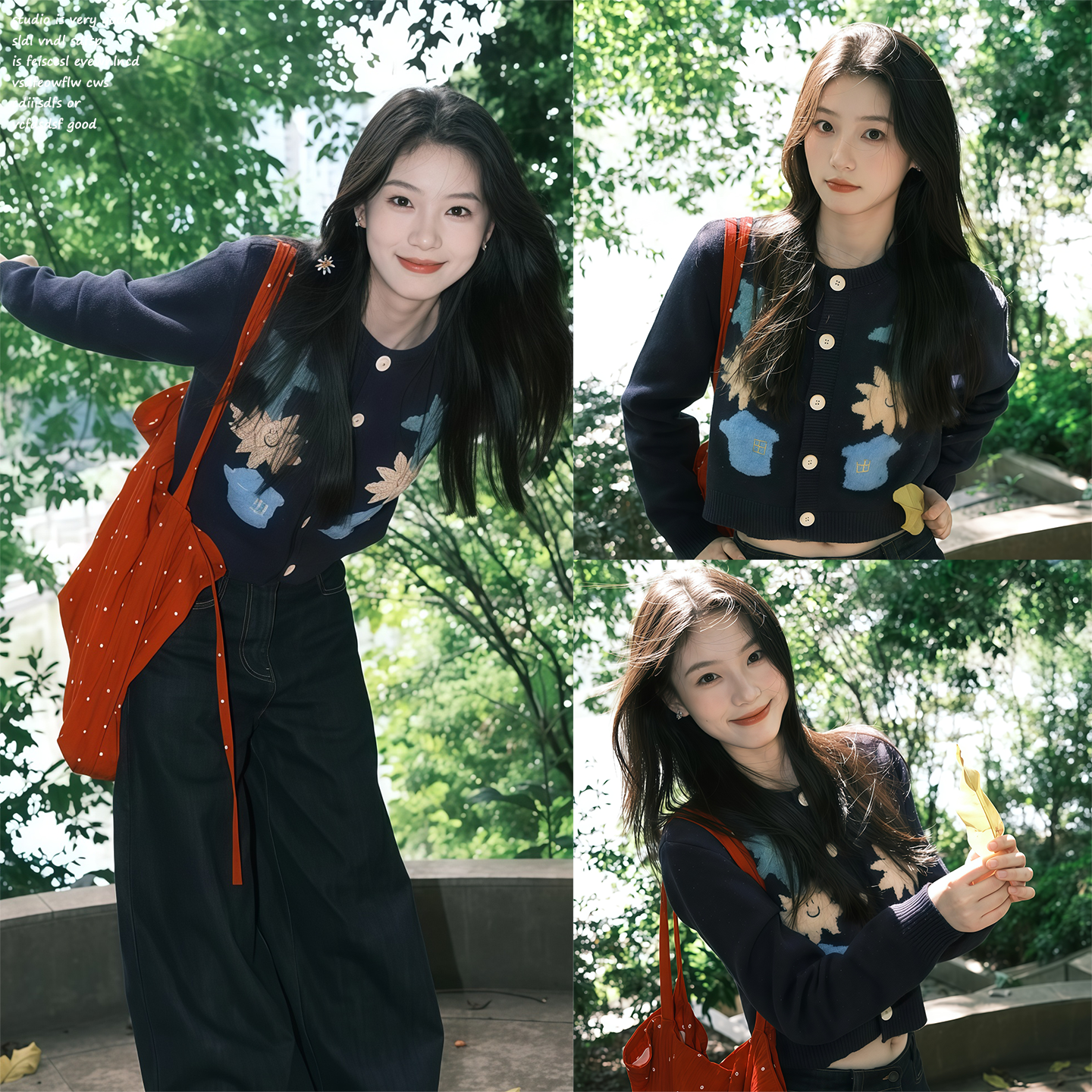 【马得工地~】日系撞色涂鸦毛衣