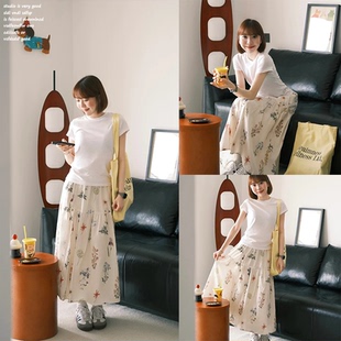 【西西里安~】法式碎花半身裙女夏秋新款小个子高级感显瘦a字长裙