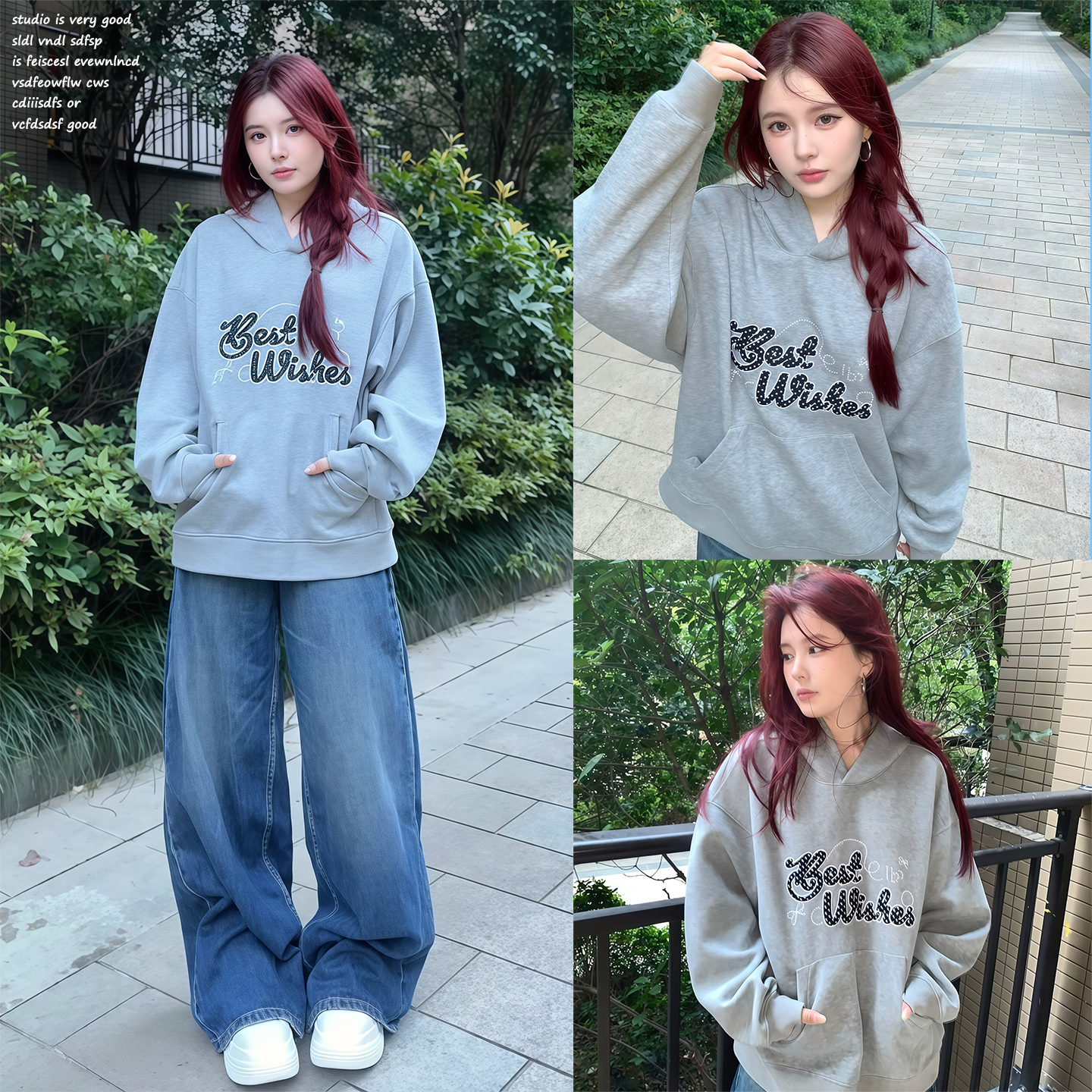 【LucidBlithe~】连帽印花卫衣