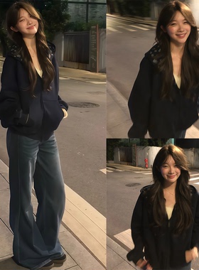 【FDR~】美式印花开衫连帽卫衣外套女秋季新款休闲百搭拉链上衣