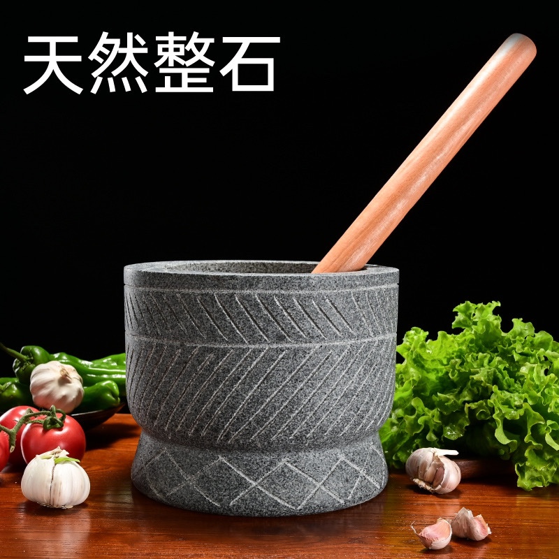 青石手工雕刻石臼捣蒜器蒜窝子蒜臼子擂钵捣药罐捣糍粑捣调料