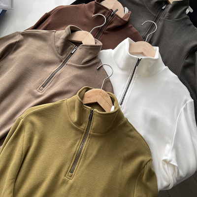 半拉链保暖长袖打底衫T恤