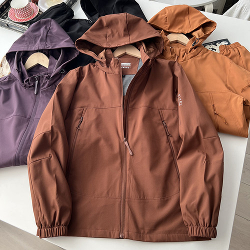 轻量户外防风防水 春季男装运动连帽薄款夹克外套