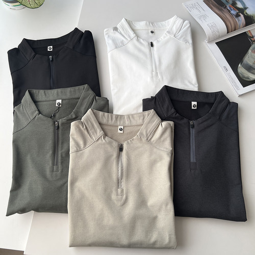 城市机能户外运动半拉链立领T恤