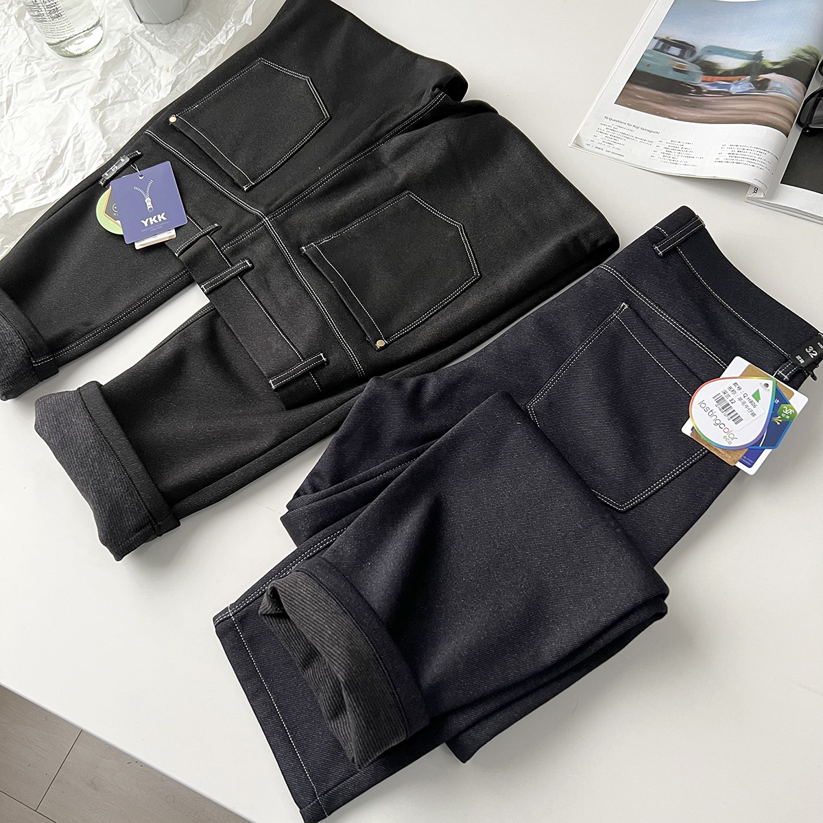 绵羊毛混纺男士厚款休闲裤