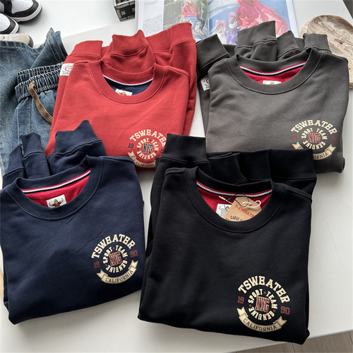 做旧印花休闲百搭套头卫衣