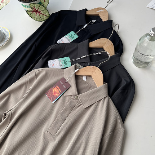 肌理菠萝纹男士通勤休闲T恤