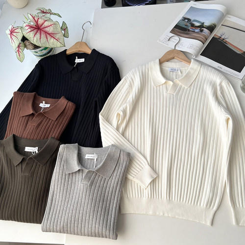 轻奢老钱风男士针织衫毛衣