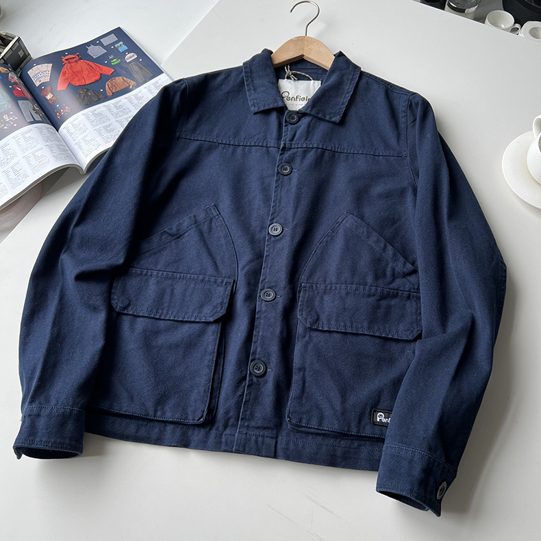 翻领秋季宽松美式复古工装夹克