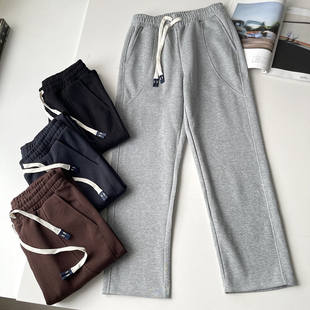 利落剪裁抽绳运动休闲直筒针织卫裤 秋冬男士 挺括有型 340g高克重