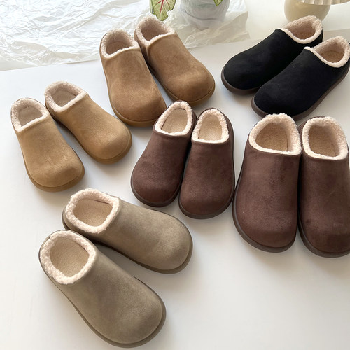 橡胶软底 冬季男女款羊羔绒保暖勃肯鞋加绒小土豆鞋