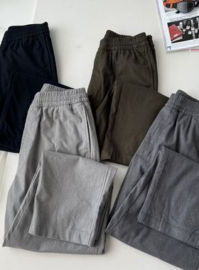 北野U家！升级男装法兰绒松紧九分裤(系带长裤休闲裤裤子)BY0093