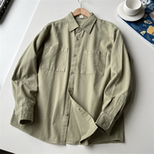 口袋设计 休闲百搭长袖 纯棉水洗 工装 柔软挺括型 男士 衬衫