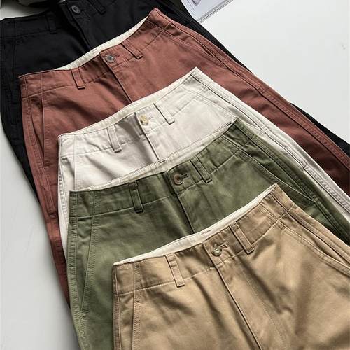 高腰时髦复古长裤显瘦水洗